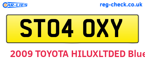 ST04OXY are the vehicle registration plates.