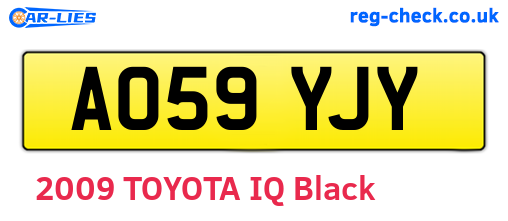 AO59YJY are the vehicle registration plates.