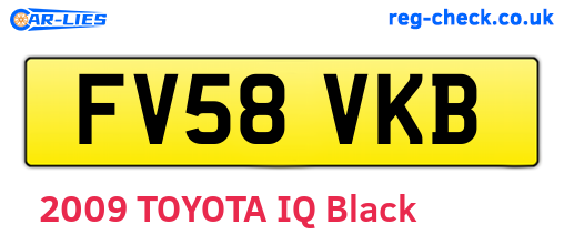 FV58VKB are the vehicle registration plates.