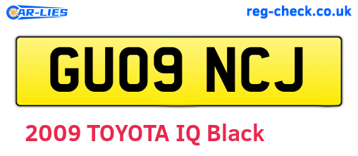GU09NCJ are the vehicle registration plates.