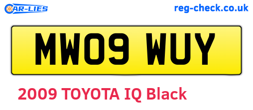 MW09WUY are the vehicle registration plates.