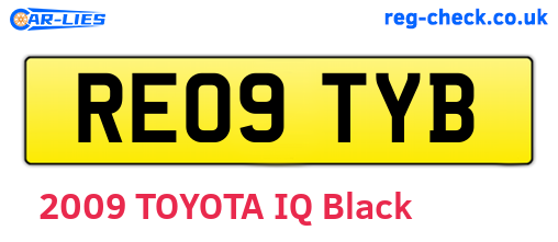RE09TYB are the vehicle registration plates.