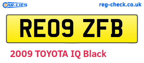 RE09ZFB are the vehicle registration plates.
