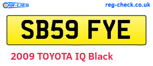 SB59FYE are the vehicle registration plates.