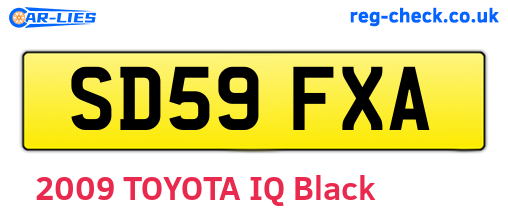 SD59FXA are the vehicle registration plates.