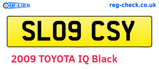 SL09CSY are the vehicle registration plates.