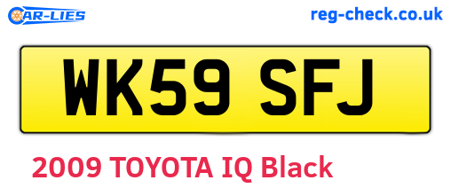 WK59SFJ are the vehicle registration plates.