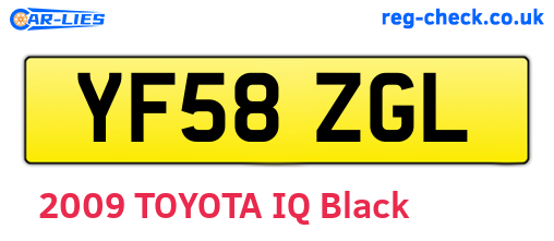 YF58ZGL are the vehicle registration plates.