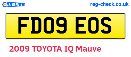 FD09EOS are the vehicle registration plates.