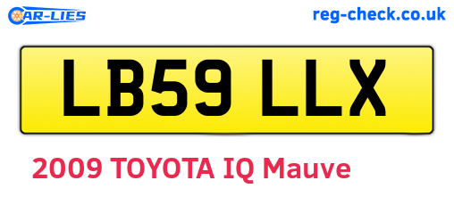 LB59LLX are the vehicle registration plates.