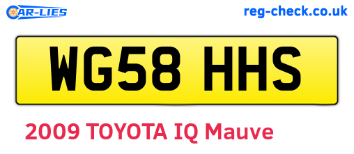 WG58HHS are the vehicle registration plates.