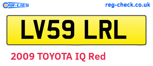 LV59LRL are the vehicle registration plates.