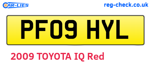 PF09HYL are the vehicle registration plates.
