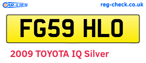 FG59HLO are the vehicle registration plates.