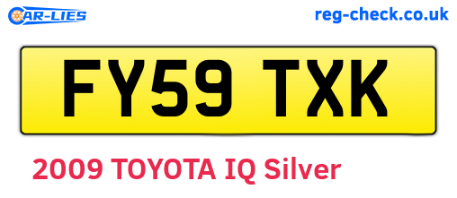 FY59TXK are the vehicle registration plates.