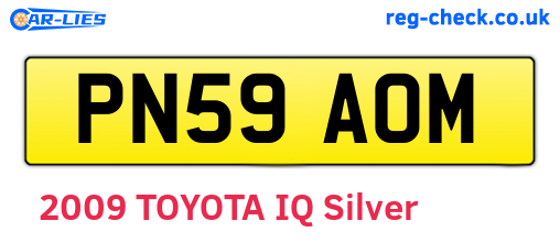 PN59AOM are the vehicle registration plates.