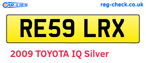 RE59LRX are the vehicle registration plates.
