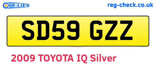 SD59GZZ are the vehicle registration plates.