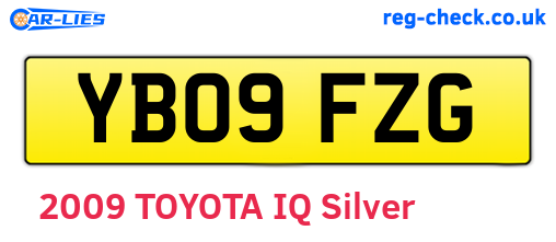 YB09FZG are the vehicle registration plates.