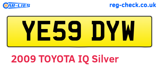 YE59DYW are the vehicle registration plates.