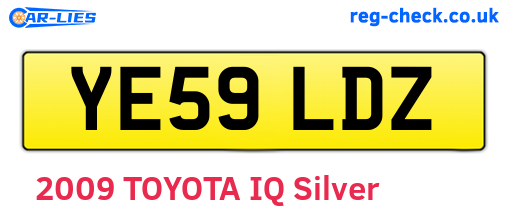 YE59LDZ are the vehicle registration plates.