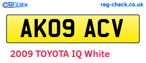 AK09ACV are the vehicle registration plates.