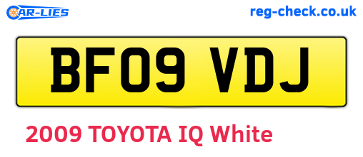 BF09VDJ are the vehicle registration plates.