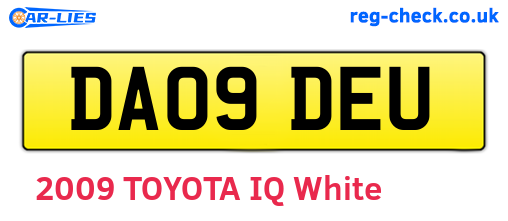 DA09DEU are the vehicle registration plates.