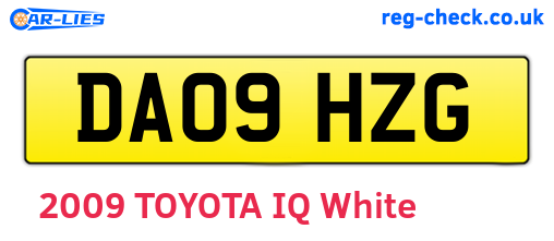 DA09HZG are the vehicle registration plates.