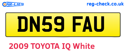 DN59FAU are the vehicle registration plates.