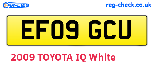 EF09GCU are the vehicle registration plates.