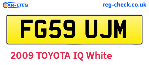 FG59UJM are the vehicle registration plates.