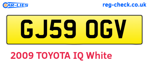 GJ59OGV are the vehicle registration plates.