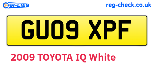 GU09XPF are the vehicle registration plates.