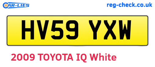HV59YXW are the vehicle registration plates.