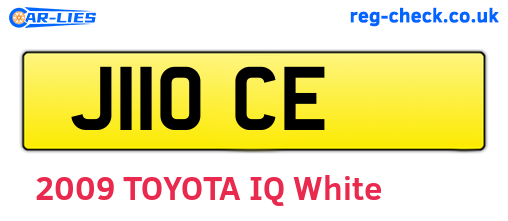 J11OCE are the vehicle registration plates.
