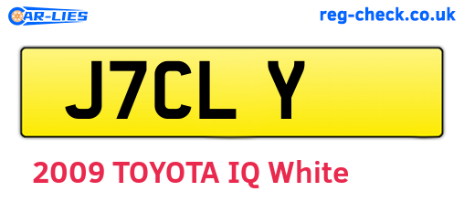 J7CLY are the vehicle registration plates.