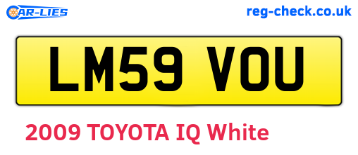 LM59VOU are the vehicle registration plates.
