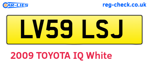 LV59LSJ are the vehicle registration plates.