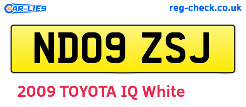 ND09ZSJ are the vehicle registration plates.