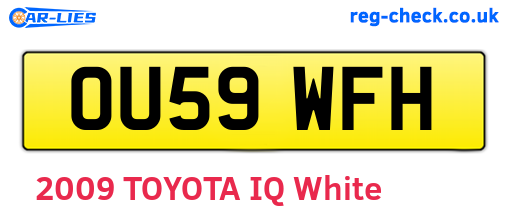 OU59WFH are the vehicle registration plates.