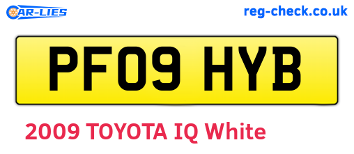 PF09HYB are the vehicle registration plates.