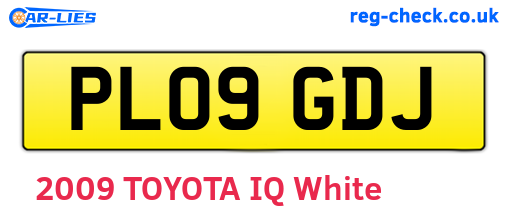 PL09GDJ are the vehicle registration plates.