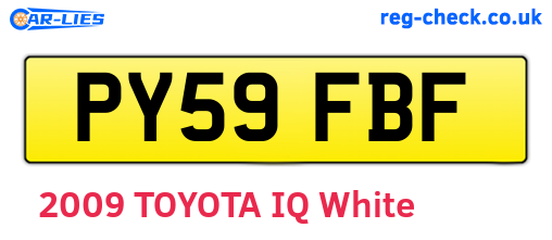 PY59FBF are the vehicle registration plates.