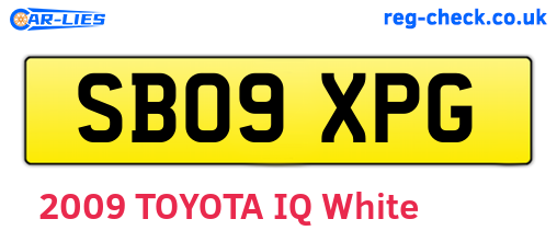 SB09XPG are the vehicle registration plates.