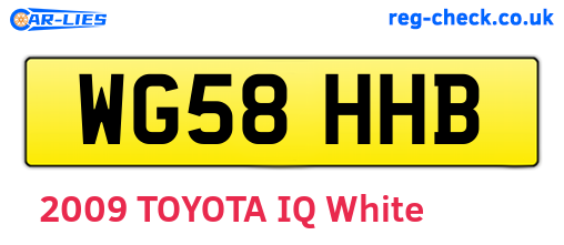 WG58HHB are the vehicle registration plates.