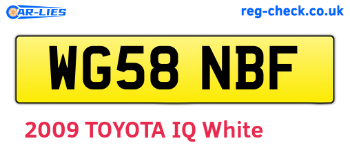 WG58NBF are the vehicle registration plates.