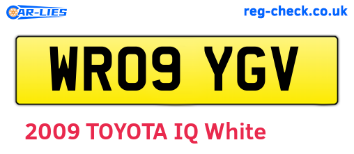 WR09YGV are the vehicle registration plates.