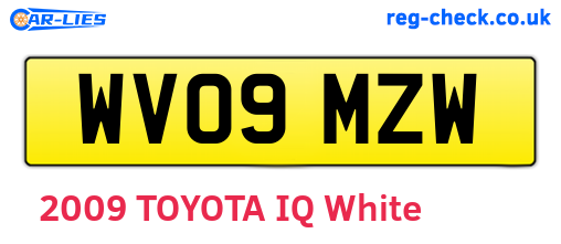 WV09MZW are the vehicle registration plates.