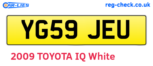 YG59JEU are the vehicle registration plates.